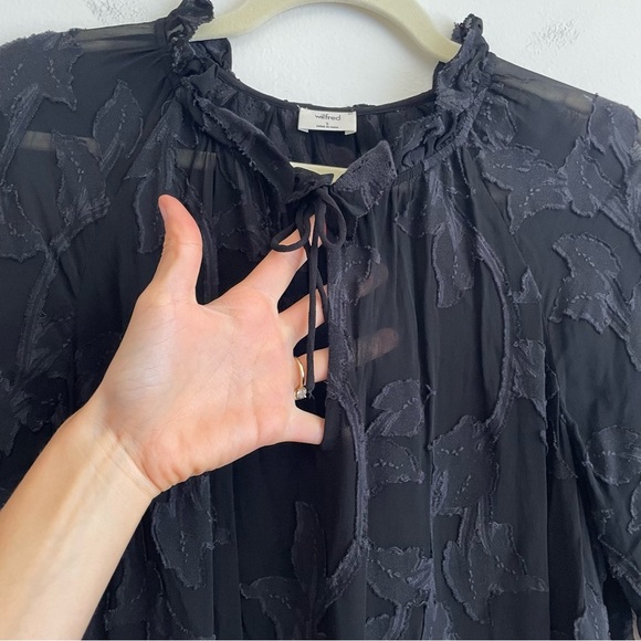 Aritzia Wilfred Dufour Ruffle Dress floral whimsigoth sheer unconventional lace - Picture 12 of 14